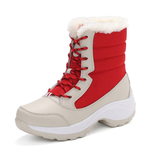 Femme Bottes Neige - Matière Synthétique - Hauteur Mi-mollet - Doublure Polaire