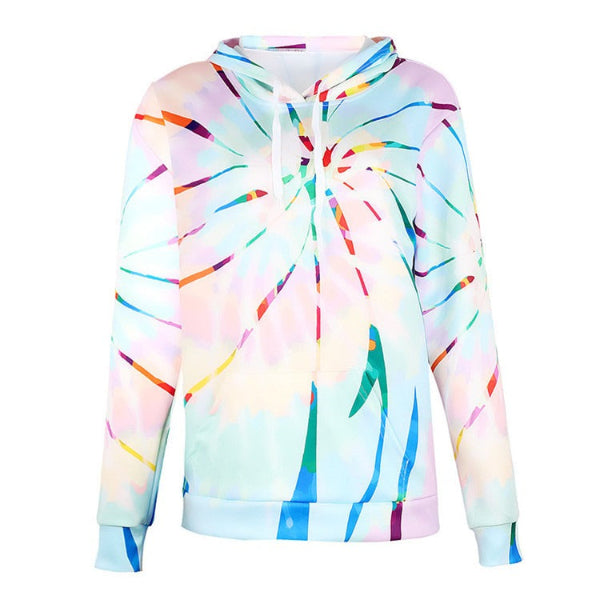 Sweat à capuche femme – Coupe oversize – Imprimé tie-dye – Coton respirant
