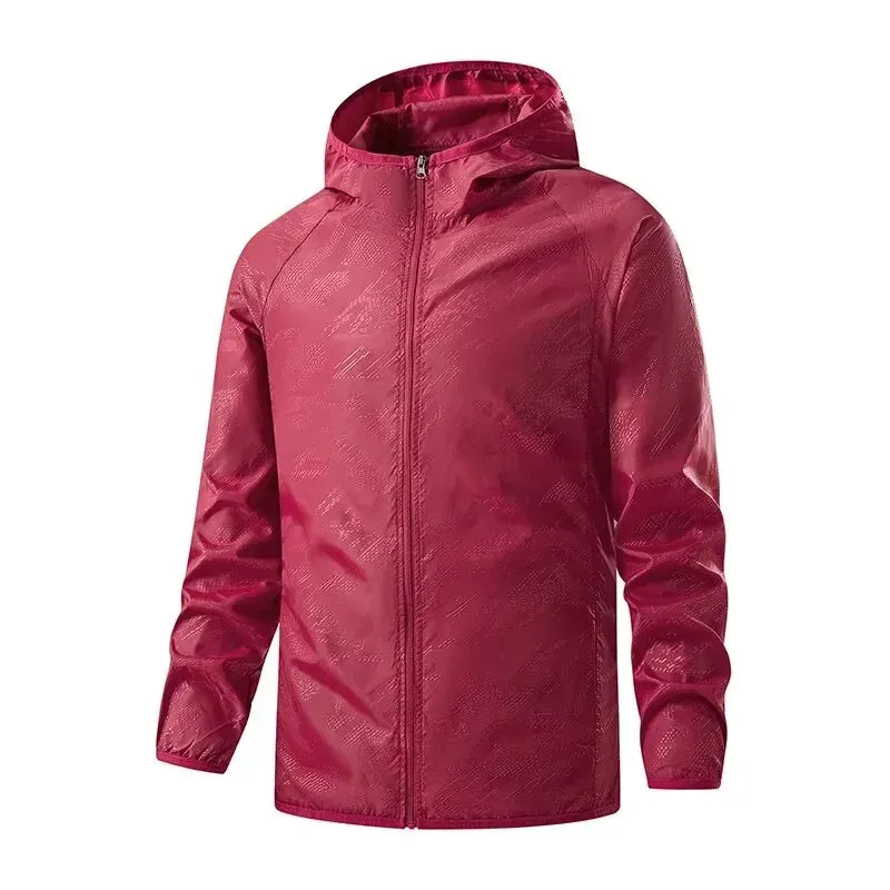 Homme Veste À Capuche - Tissu Tissé Léger - Coupe Décontractée - Manches Élastiquées