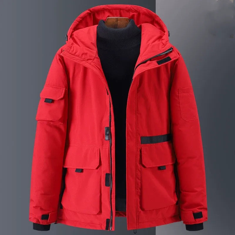 Veste duvet homme – Capuche – Déperlante – Coupe décontractée – Poches utilitaires