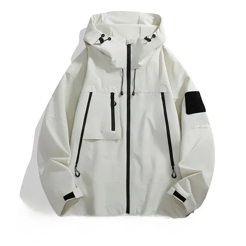 Homme Veste - Tissu Synthétique Tissé - Coupe Décontractée - Capuche - Longueur Hanche