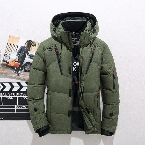 Veste homme – Coupe régulière – Matelassée imperméable – Capuche ajustable – Poches zippées