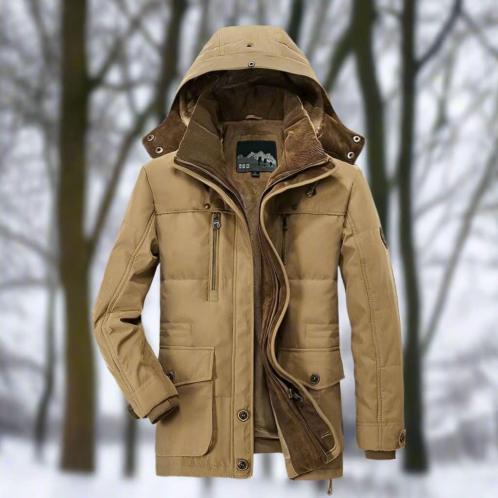 Manteau d'hiver isolé, coupe-vent et confortable pour homme