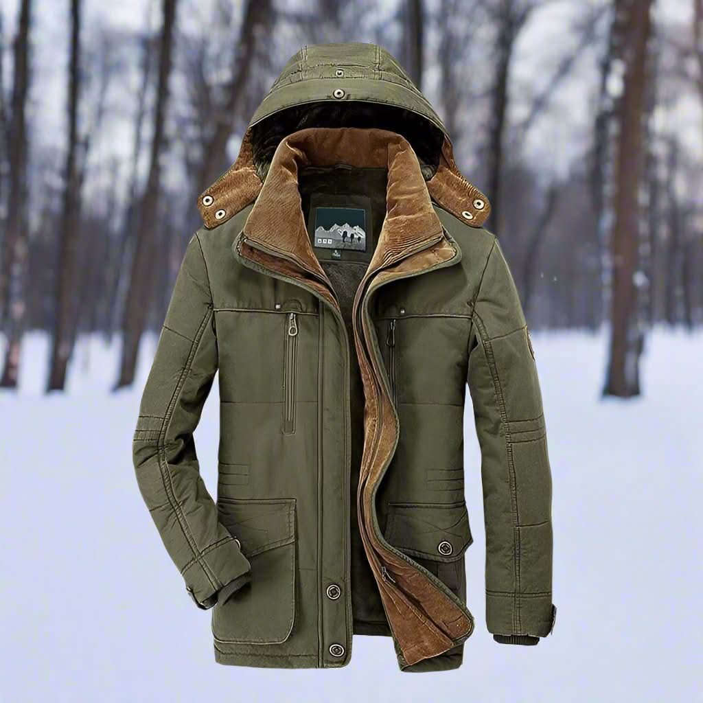 Manteau d'hiver isolé, coupe-vent et confortable pour homme