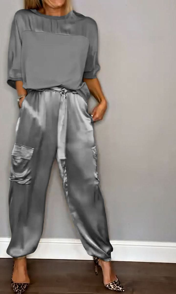 Ensemble Lounge Femme - Satin Doux - Confort Élégant - Tenue Décontractée Chic