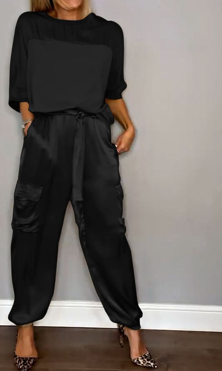 Ensemble Lounge Femme - Satin Doux - Confort Élégant - Tenue Décontractée Chic