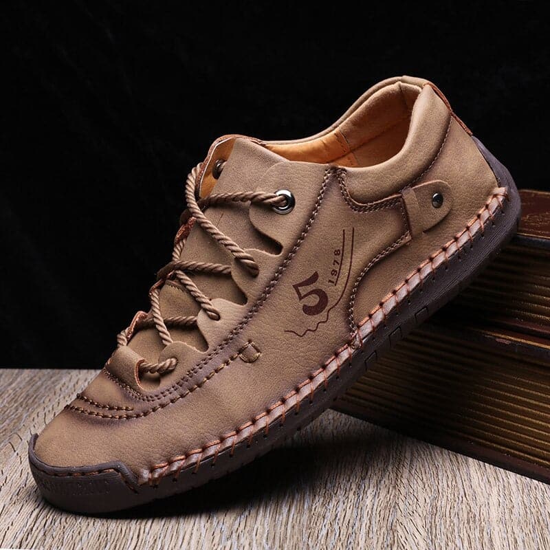 Johan - Chaussures d'entraînement en cuir élégantes et confortables avec plateforme plate