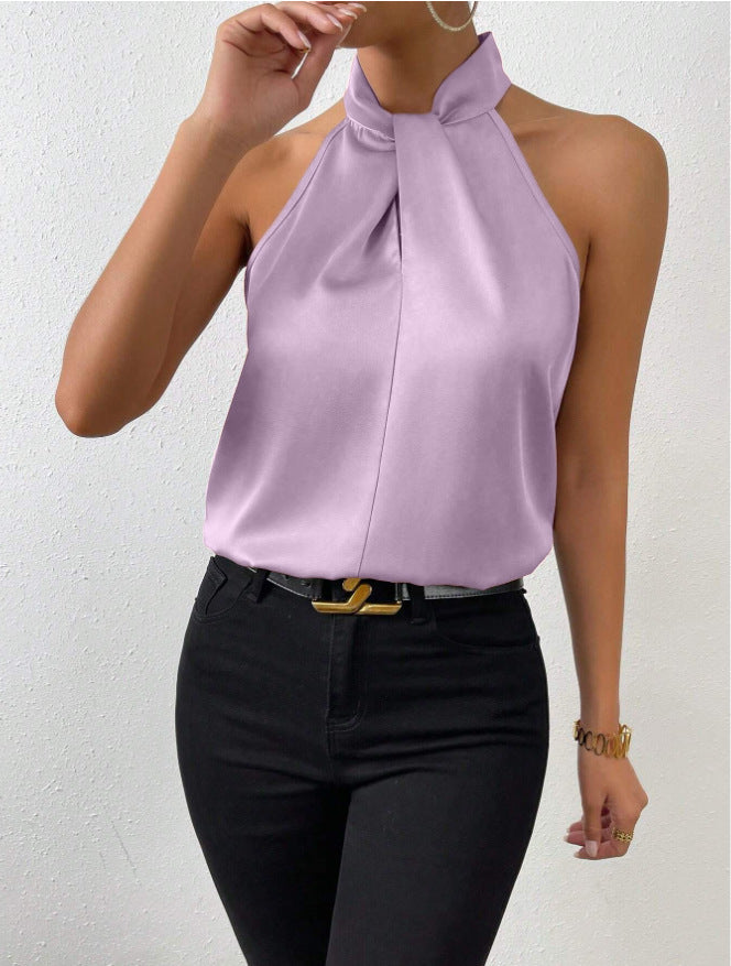 Top à col licou élégant pour femmes - Style sans effort - Parfait pour les événements