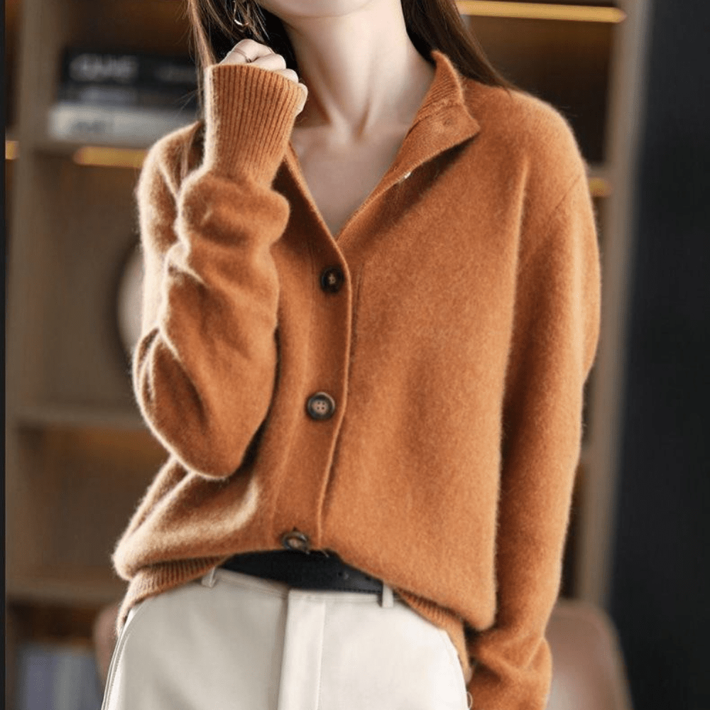 Chemise élégante et basique à col en V pour femme