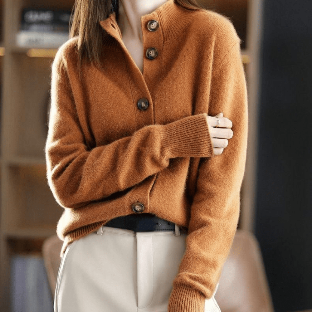 Chemise élégante et basique à col en V pour femme