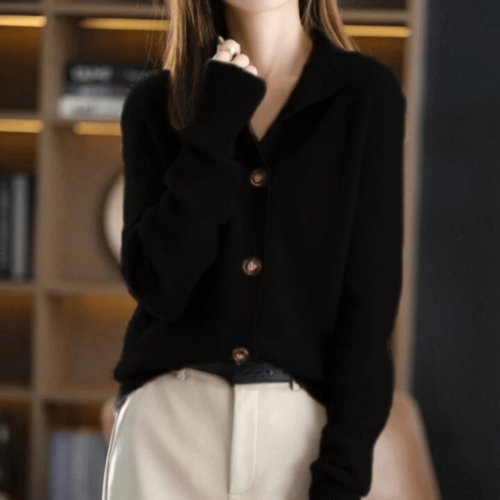 Chemise élégante et basique à col en V pour femme