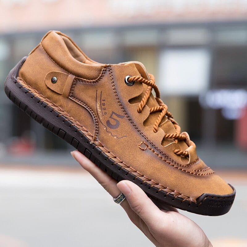 Johan - Chaussures d'entraînement en cuir élégantes et confortables avec plateforme plate