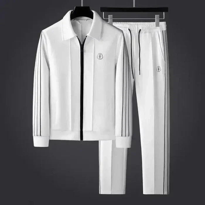 Survêtement homme – Coupe régulière – Veste zippée et pantalon fuselé – Détail rayé