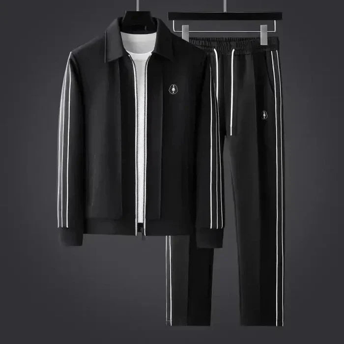 Survêtement homme – Coupe régulière – Veste zippée et pantalon fuselé – Détail rayé