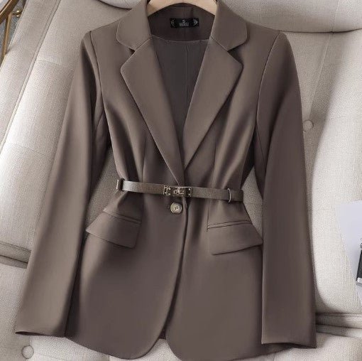 Blazer femme – Coupe cintrée – Ceinture à la taille – Manches longues élégantes