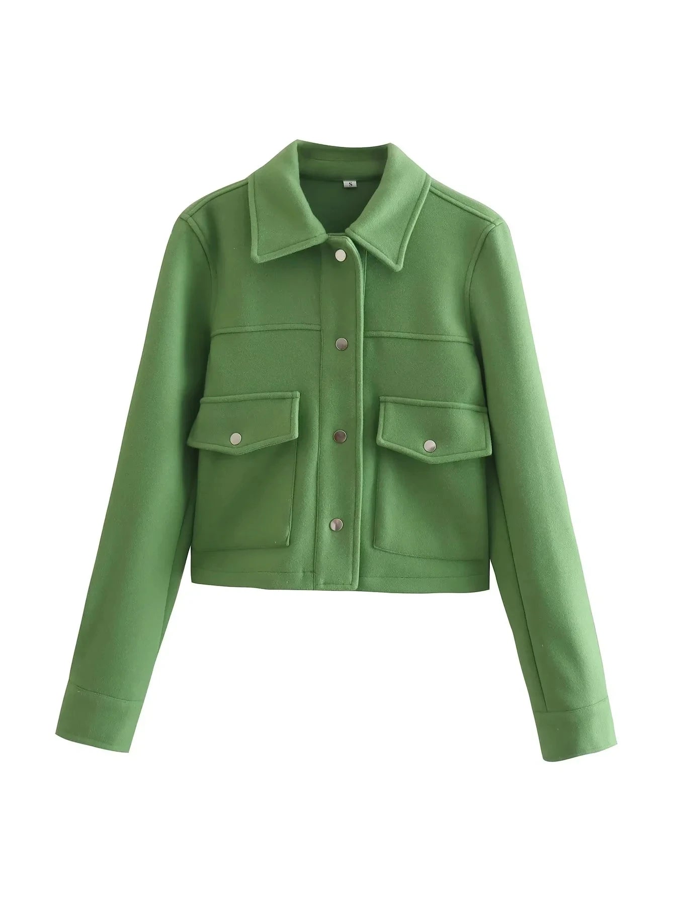 Veste femme courte – Laine – Coupe ajustée – Boutonnage devant – Style utilitaire
