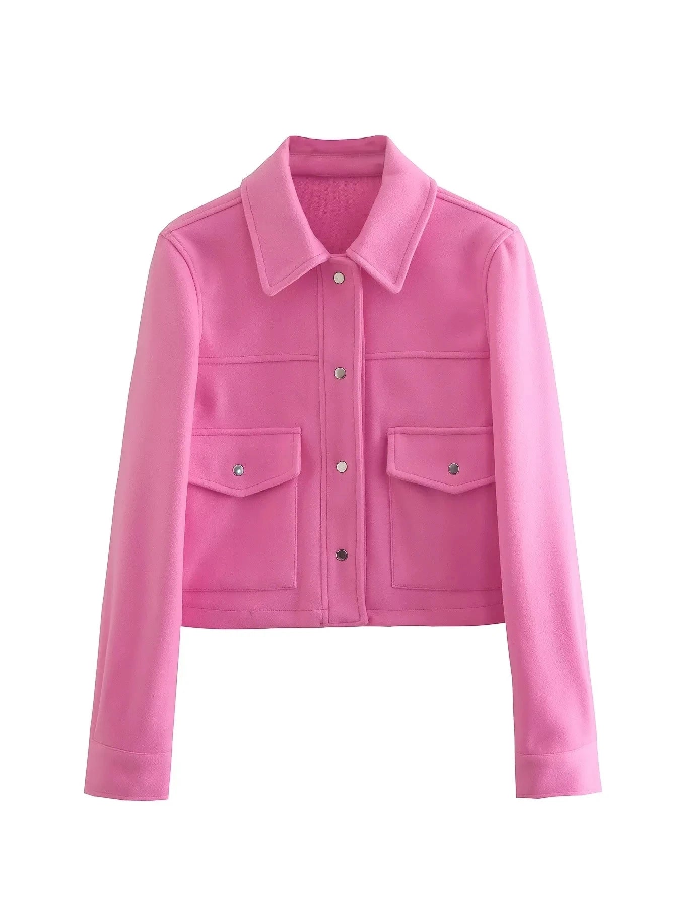 Veste femme courte – Laine – Coupe ajustée – Boutonnage devant – Style utilitaire