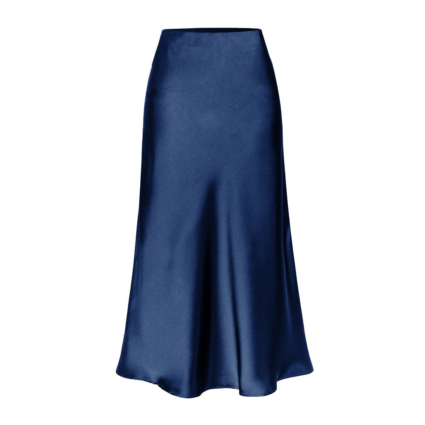 Jupe midi élégante en satin taille haute pour femme