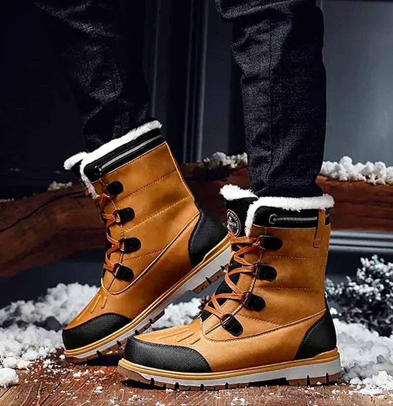 Bottes mi-mollet homme – Imperméables – Doublure chaude – Semelle antidérapante