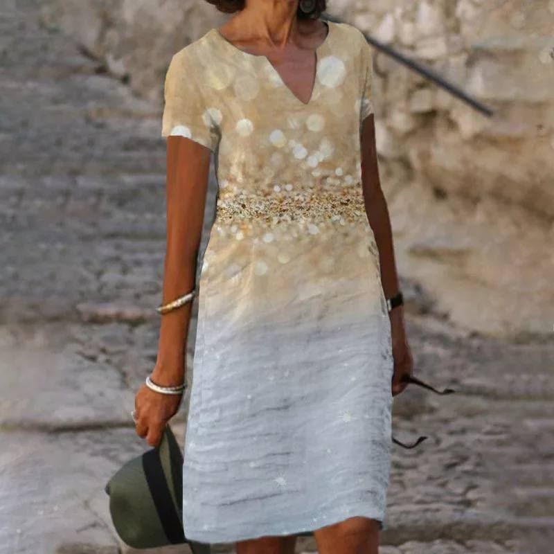 Louise - Élégante robe en coton à motif