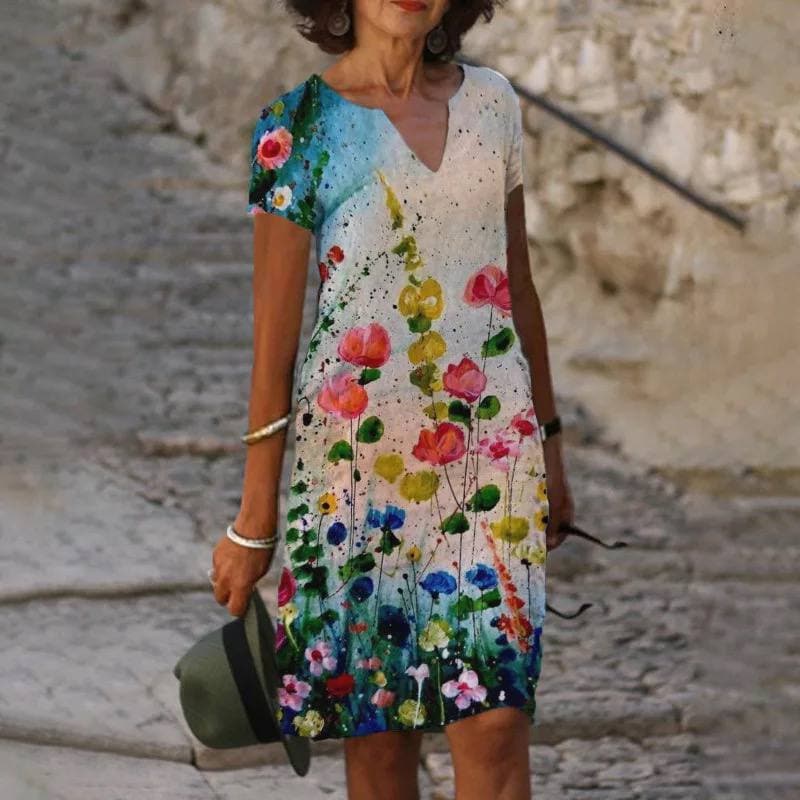 Louise - Élégante robe en coton à motif