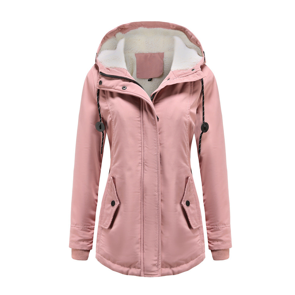 Veste imperméable femme – Coupe cintrée – Doublure polaire – Capuche ajustable