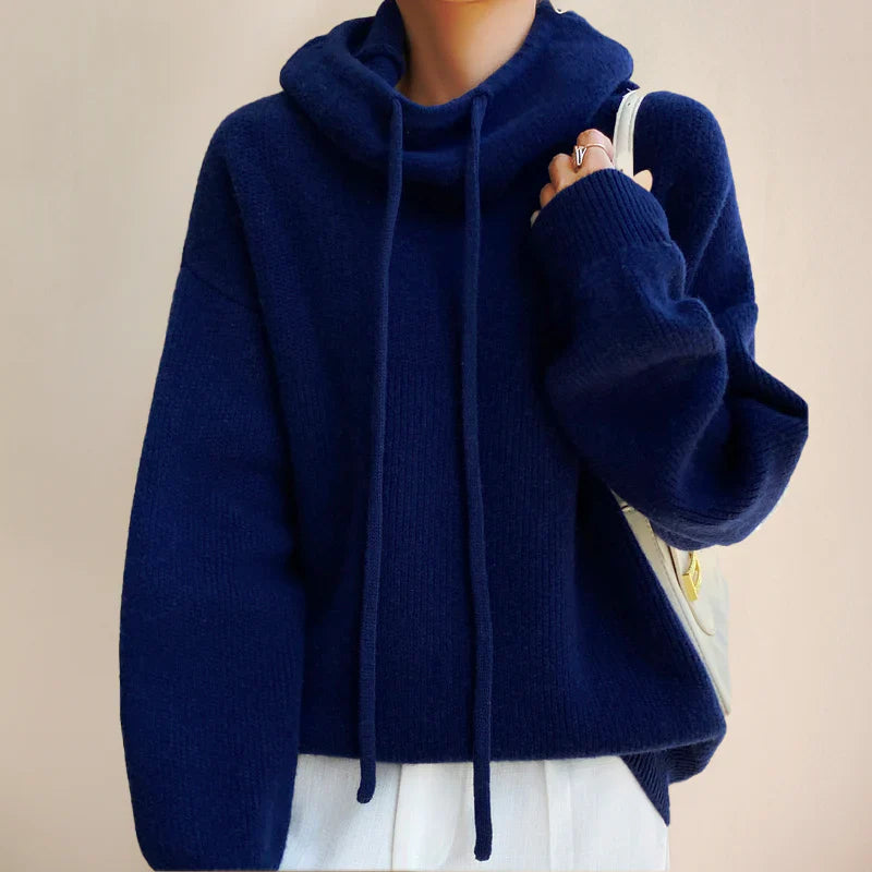 Pull Femme – Col Roulé – Laine – Coupe Oversize – Côtelé – Style Décontracté