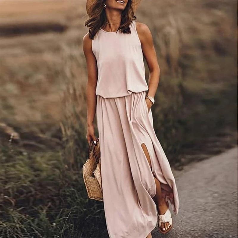 Aurelia - Robe longue boho élégante avec taille élastiquée