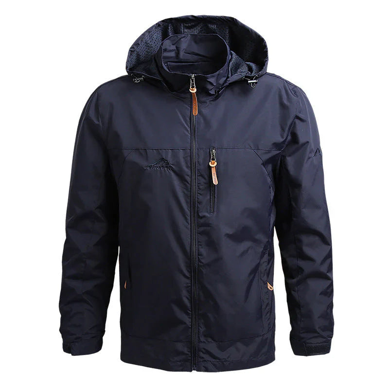 Veste softshell homme – Coupe régulière – Imperméable coupe-vent – Capuche – Poches zippées