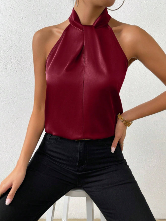 Top à col licou élégant pour femmes - Style sans effort - Parfait pour les événements