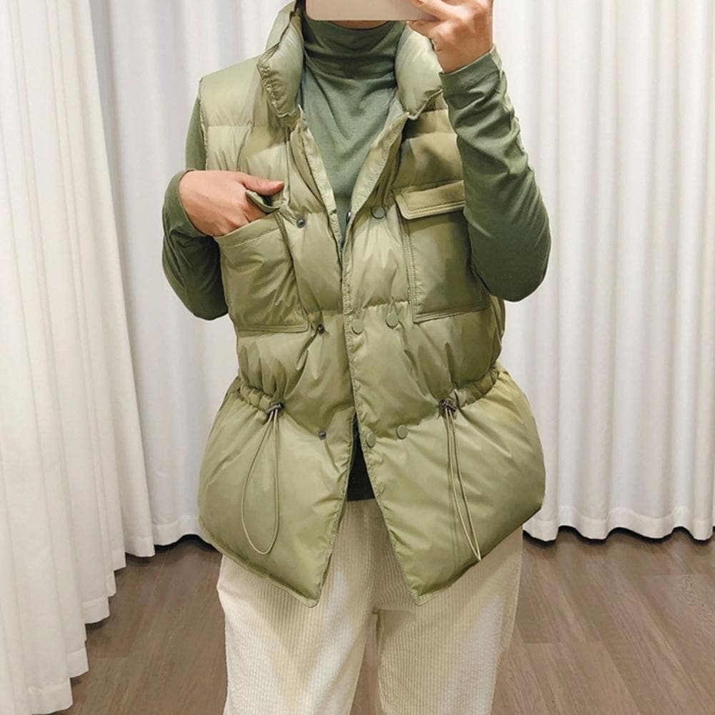 Liva - Cardigan sans manches matelassé coupe-vent à la mode avec boutons