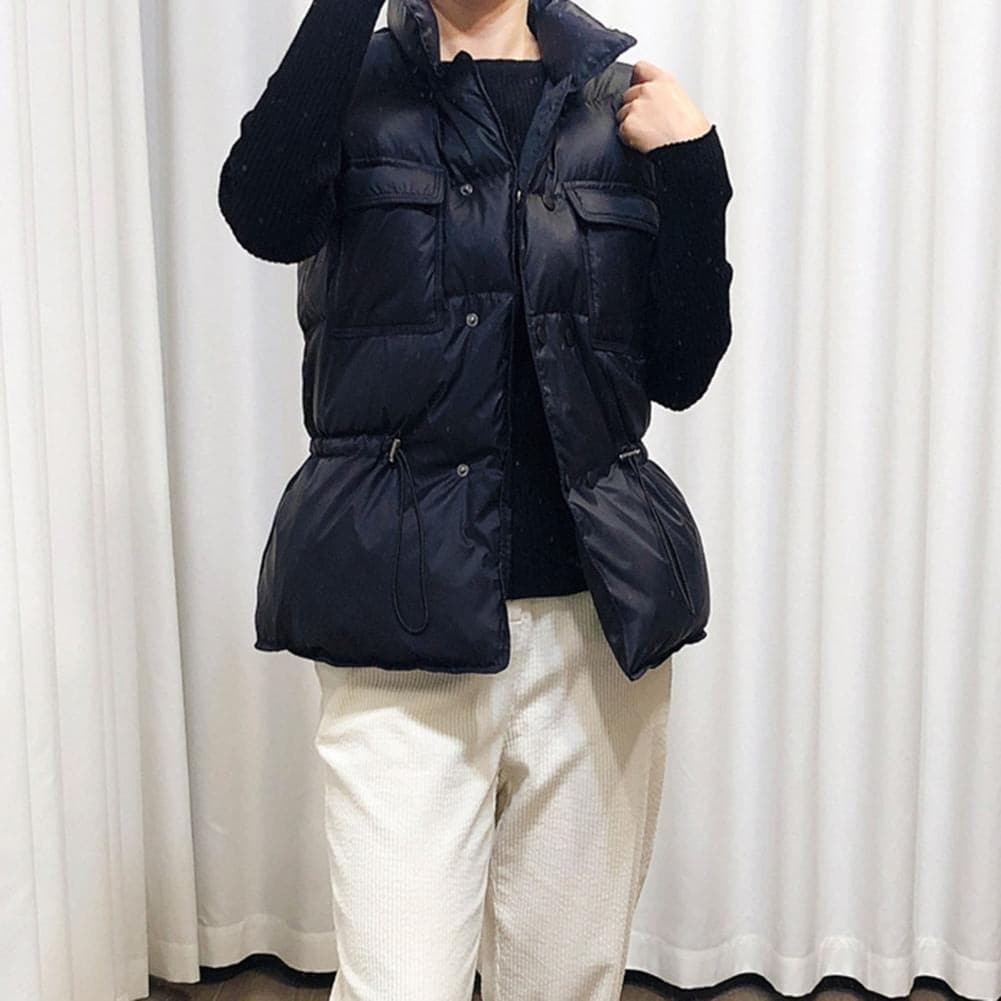 Liva - Cardigan sans manches matelassé coupe-vent à la mode avec boutons