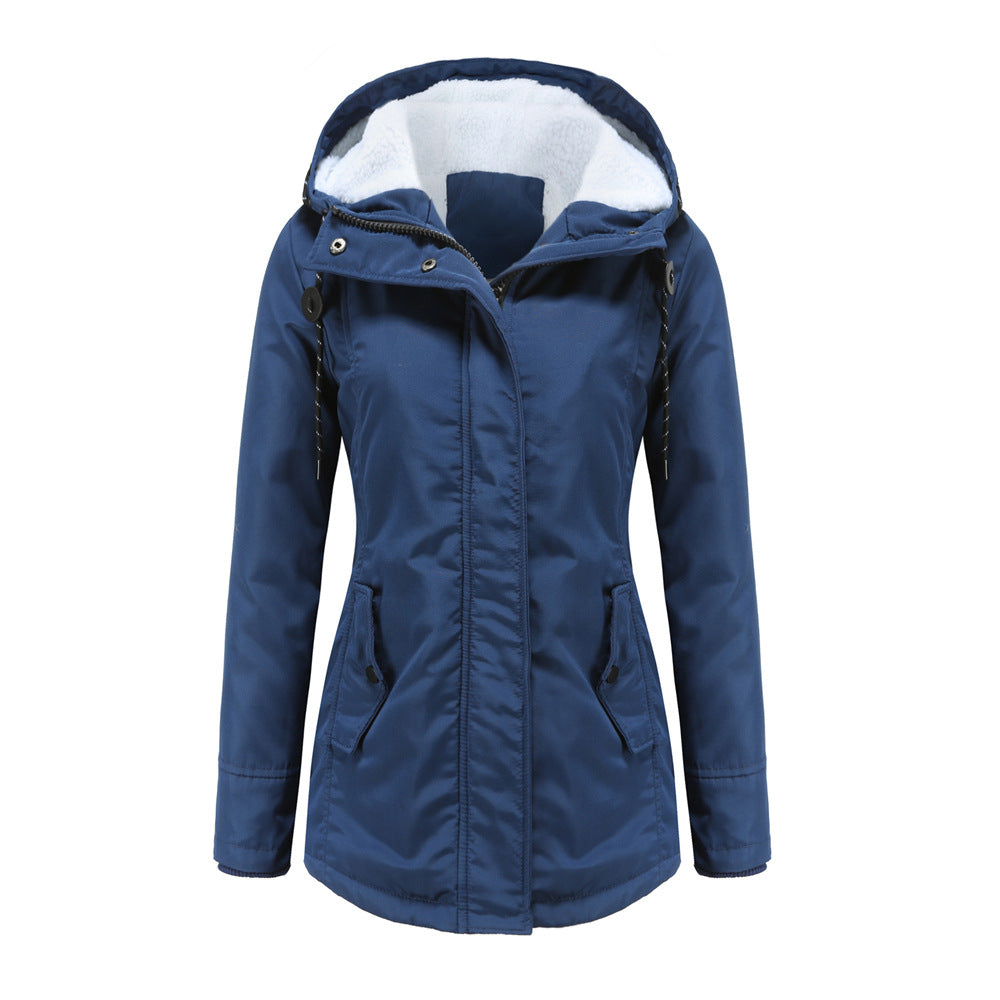 Veste imperméable femme – Coupe cintrée – Doublure polaire – Capuche ajustable
