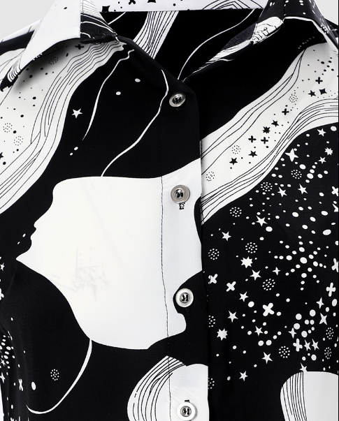 Gerda - Chemisier de créateur avec de superbes motifs