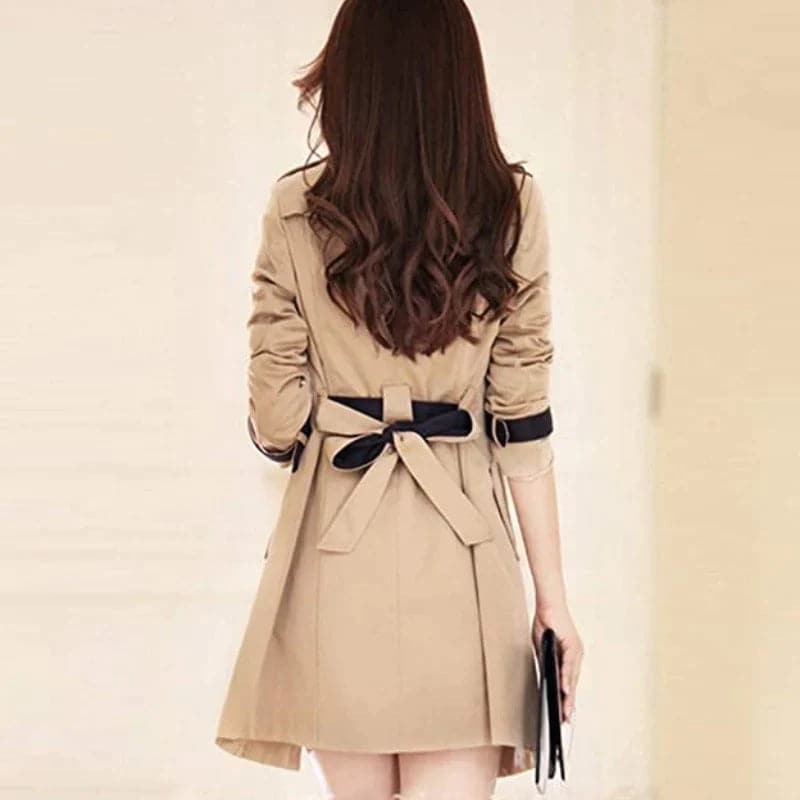 Thérèse - Trench-coat long coupe-vent à double boutonnage