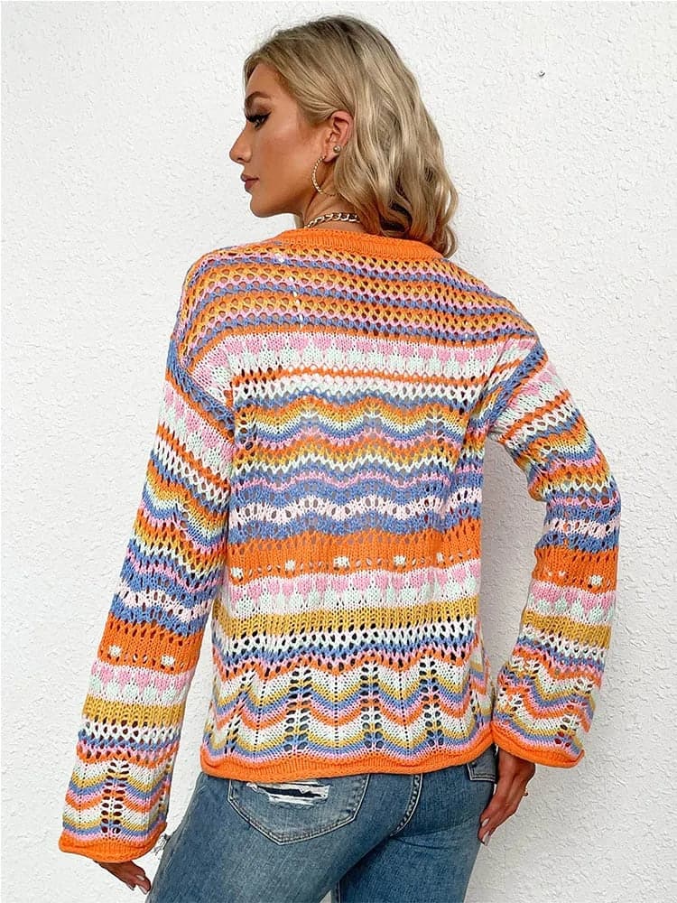 Jenny - Cardigan de printemps multicolore et confortable