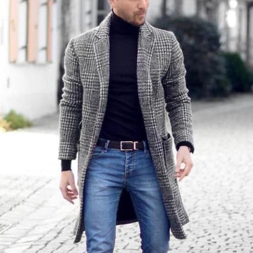 Erich - Manteau long élégant avec poche latérale