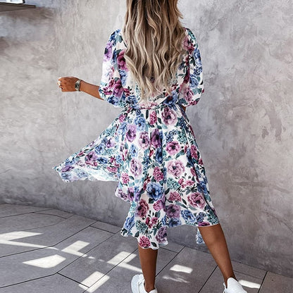 Sumara - Robe midi stylée à manches courtes