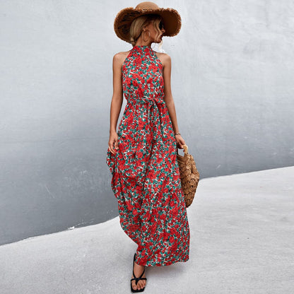 Kamina - Robe d'été élégante sans manches à motif floral