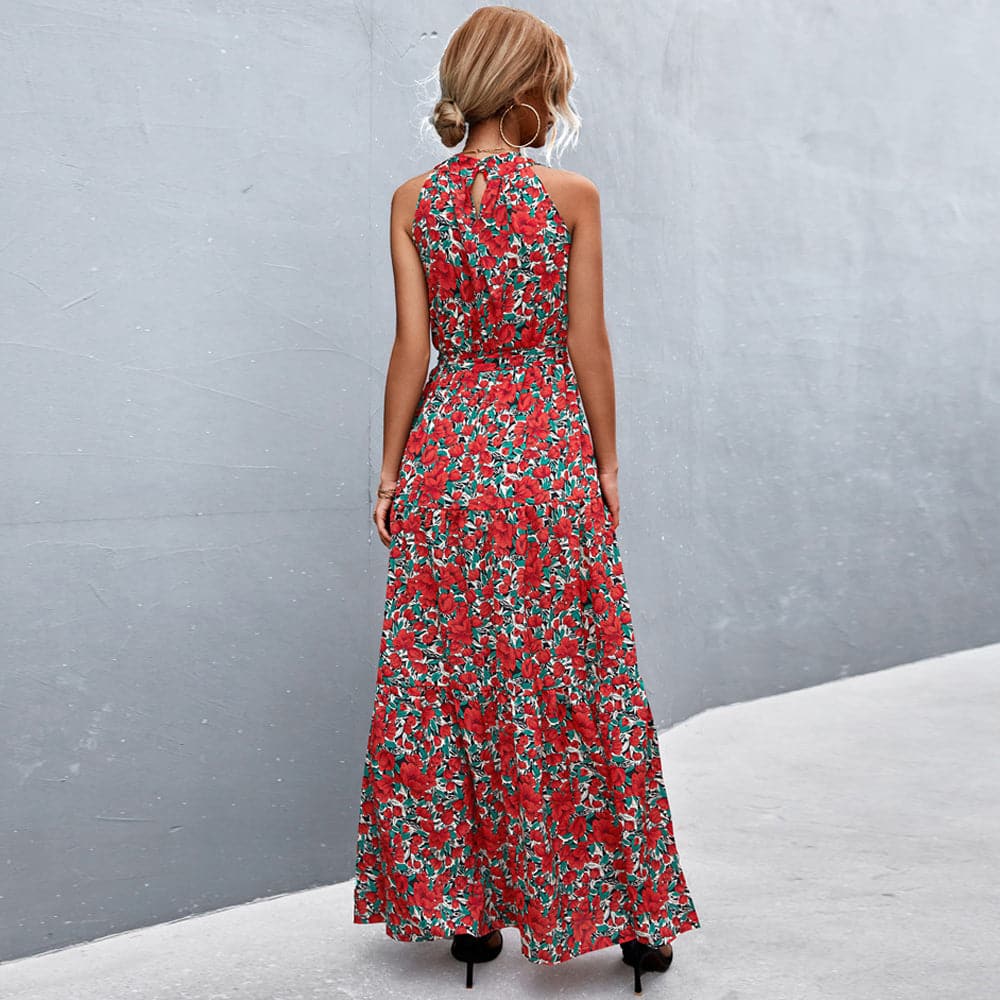 Kamina - Robe d'été élégante sans manches à motif floral