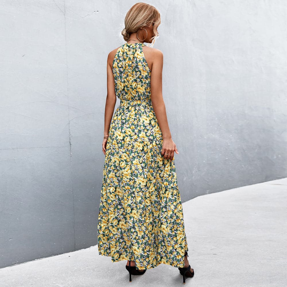 Kamina - Robe d'été élégante sans manches à motif floral