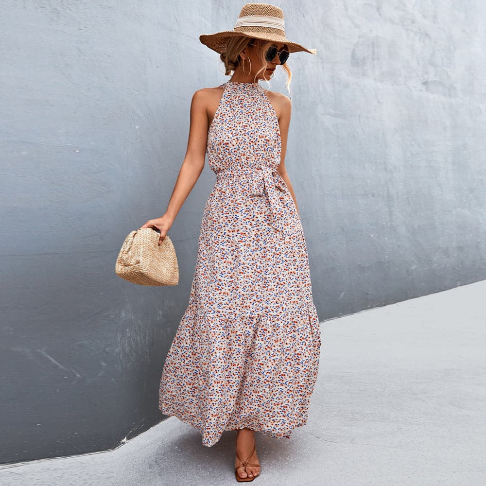 Kamina - Robe d'été élégante sans manches à motif floral