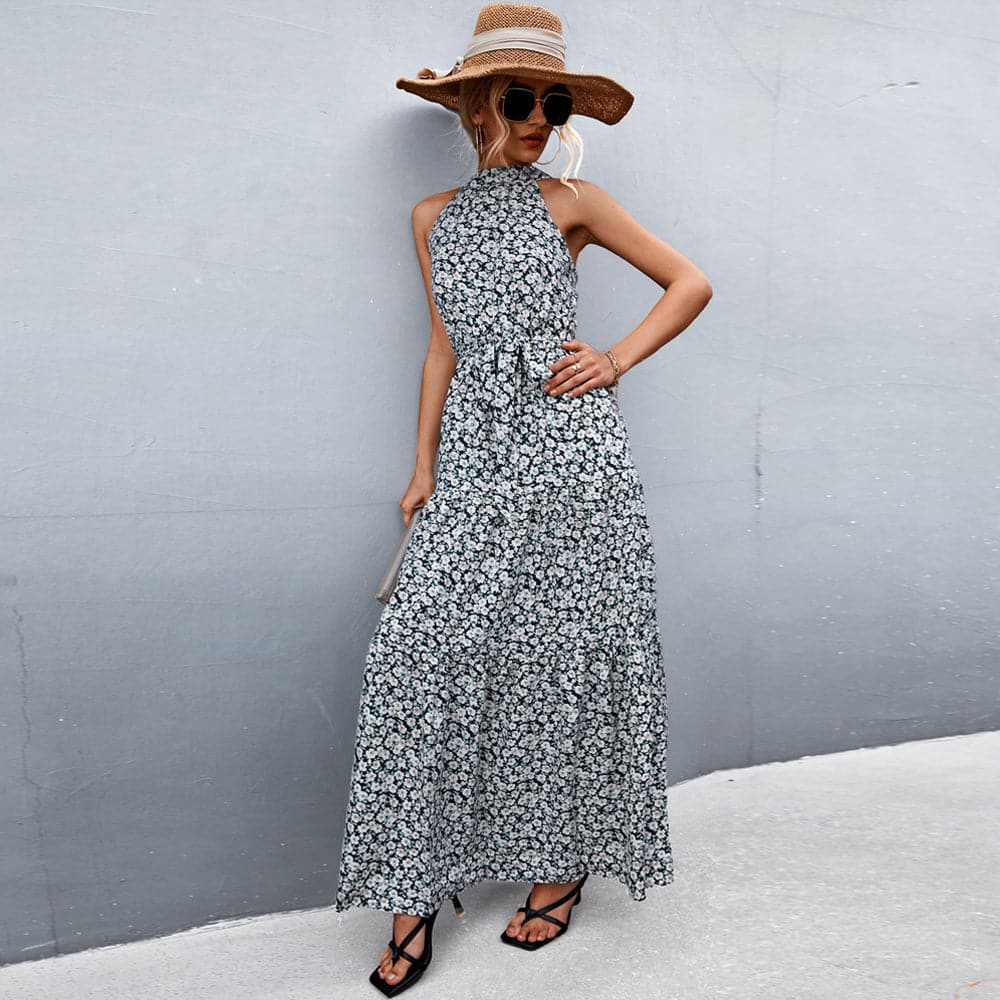 Kamina - Robe d'été élégante sans manches à motif floral