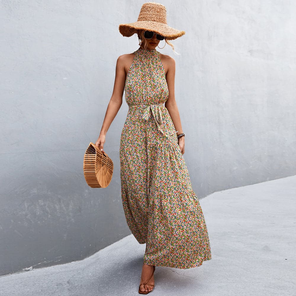 Kamina - Robe d'été élégante sans manches à motif floral
