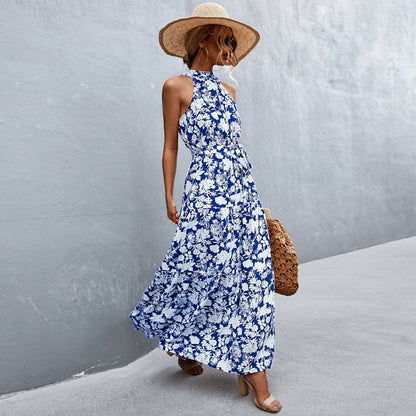 Kamina - Robe d'été élégante sans manches à motif floral