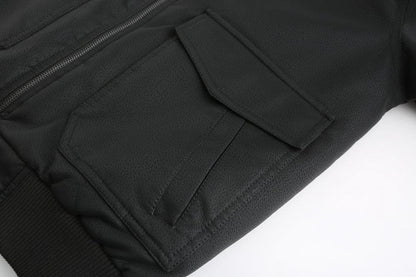 Liam - Veste en cuir classique à capuche