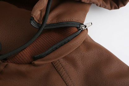 Liam - Veste en cuir classique à capuche
