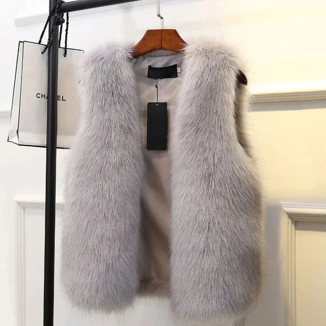 Élise Gilet En Fourrure | Gilet Femme Sans Manches