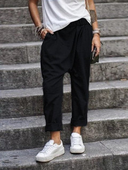 Pantalon Large Femme - Taille Haute - Tissu Léger et Fluide - Confort Respirant
