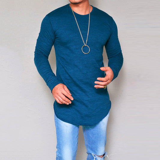 T-shirt manches longues homme – Coupe slim – Col rond – Coton doux respirant